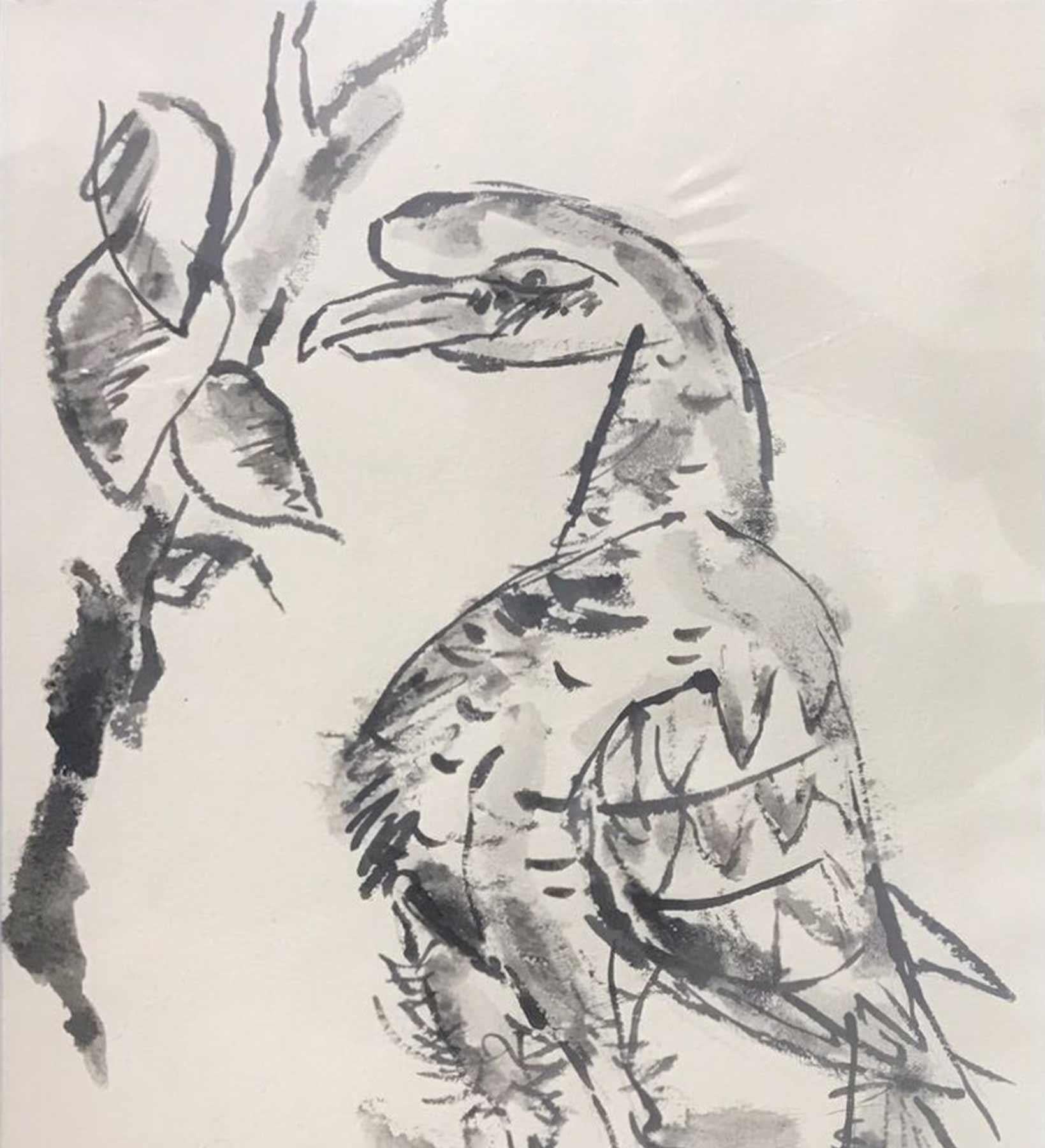 bird charcoal drawing