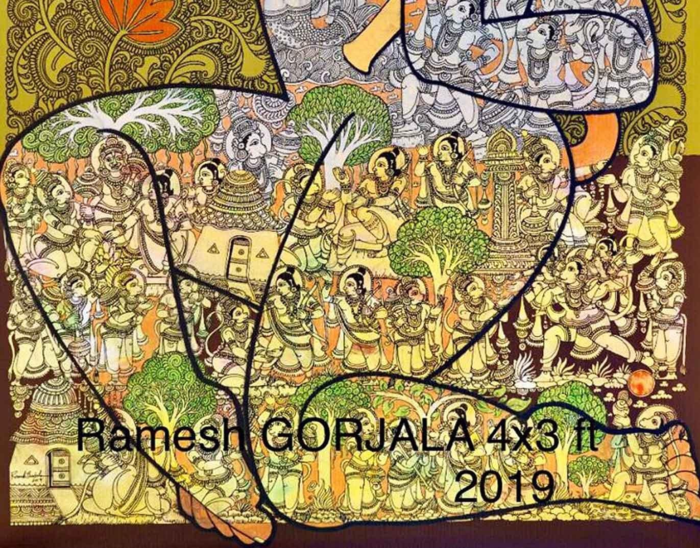 Hanuman, Pawan Putra, God, Mythology, Acrylic on Canvas, Indian Artist