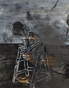 Figurative, Acrylic on Canvas, Black, Brown, Grey by Indian Artist "In Stock"