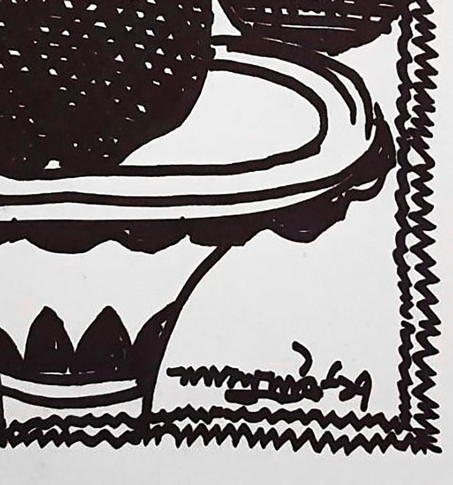 Still Life, Apples, Drawings, Ink on paper by Modern Indian Artist 