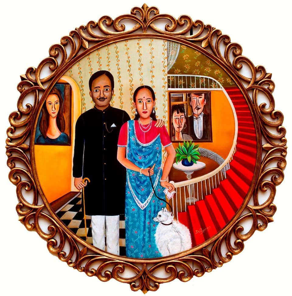 The Round Staircase, Oil on Canvas by Contemporary Artist "In Stock"