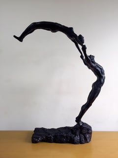 Gymnasts, sculpture en aluminium de l'artiste indien contemporain « en stock » 