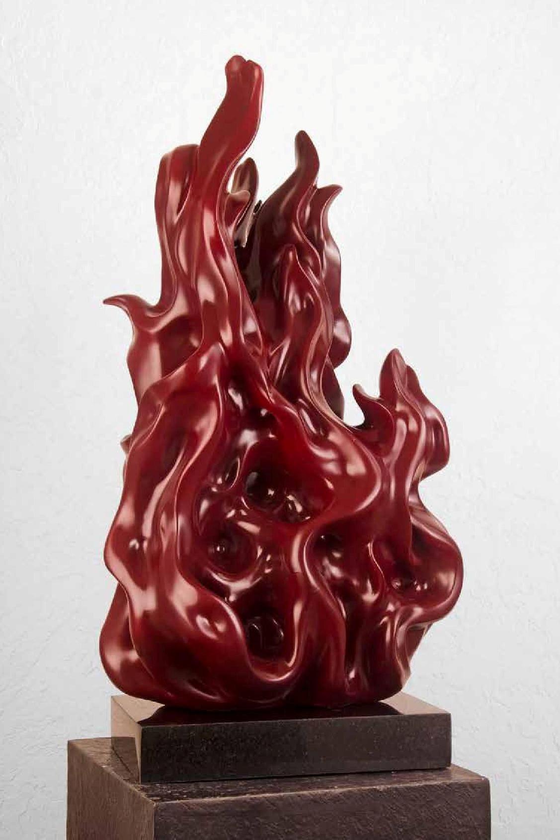 Gurudas Shenoy Abstract Sculpture - Inner Flame, Enamel Coating over Composite by Indian Artist "In Stock"