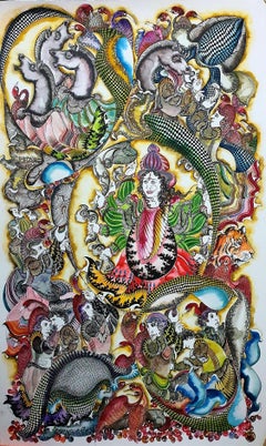 Untitled, Pen & Ink & Watercolor on Paper by Contemporary Artist "In Stock"