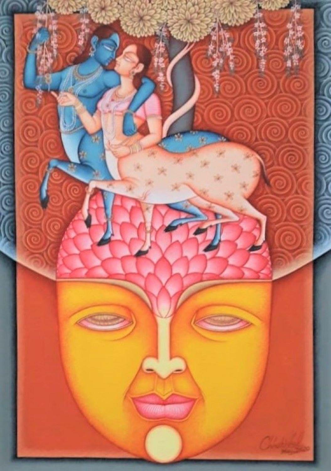 Sin Título, Gouache y Oro sobre Papel Sin Ácido por Artista Contemporáneo "In Stock"