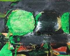  Ohne Titel, Pigment auf Leinwand, Grün, Schwarz von zeitgenössischem Künstler „In Stock““