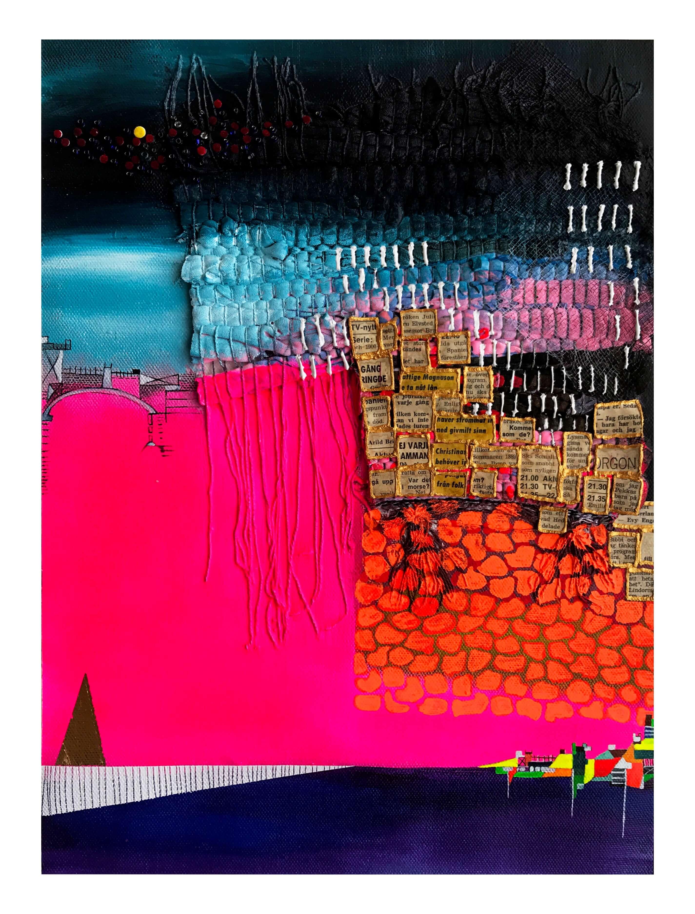 Abstract Painting de A. K. Douglas - Perder el Miedo a las Consecuencias Serie, Técnica Mixta por Artista Contemporáneo