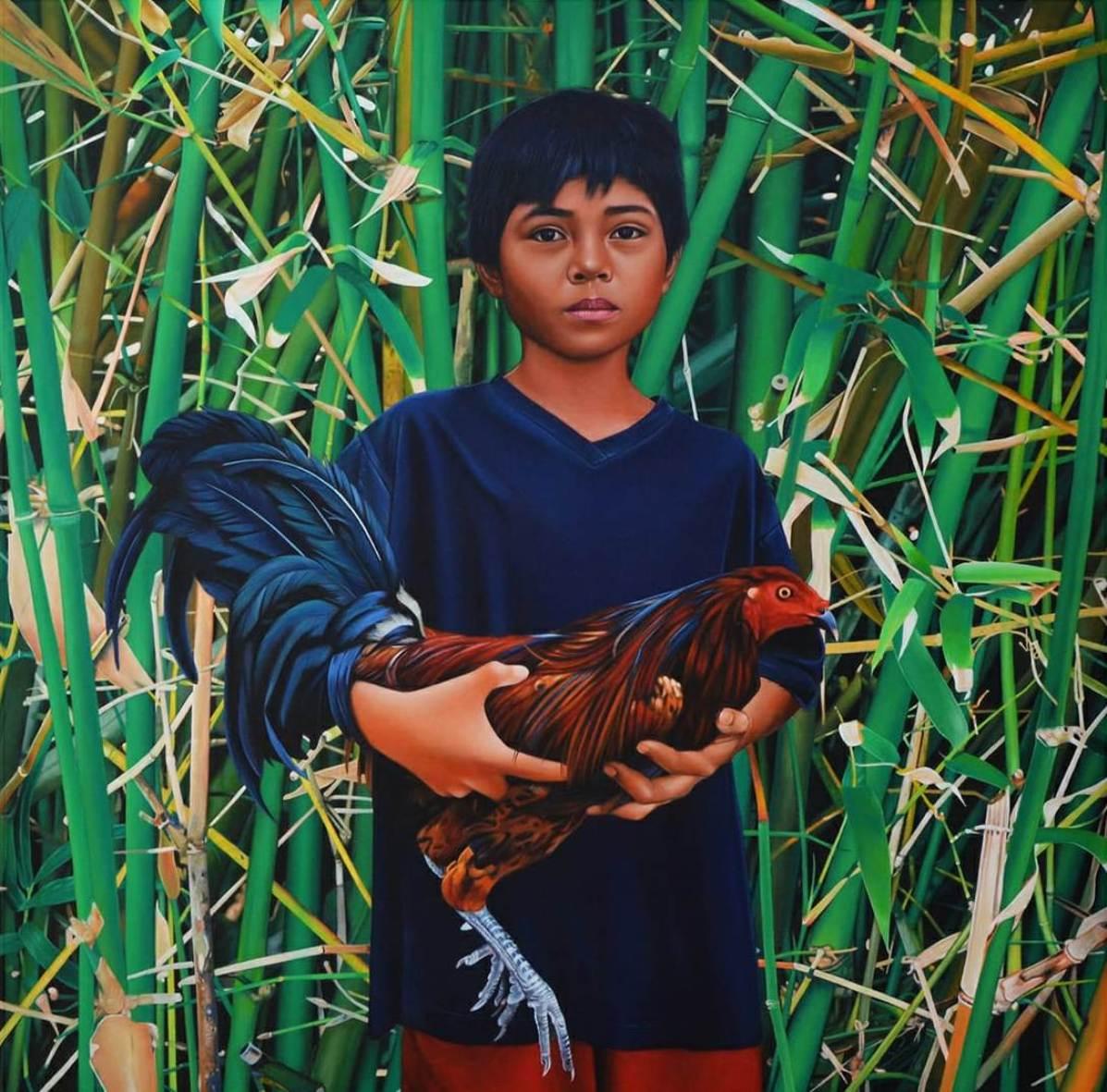 Flight of Childhood, Acryl auf Leinwand von zeitgenössischem Künstler, „Auf Lager“ – Painting von Oinam Dilip