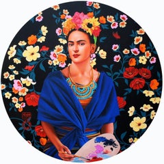 Frida Kahlo XIV, Acrílico sobre Lienzo por Artista Contemporáneo "En Stock"