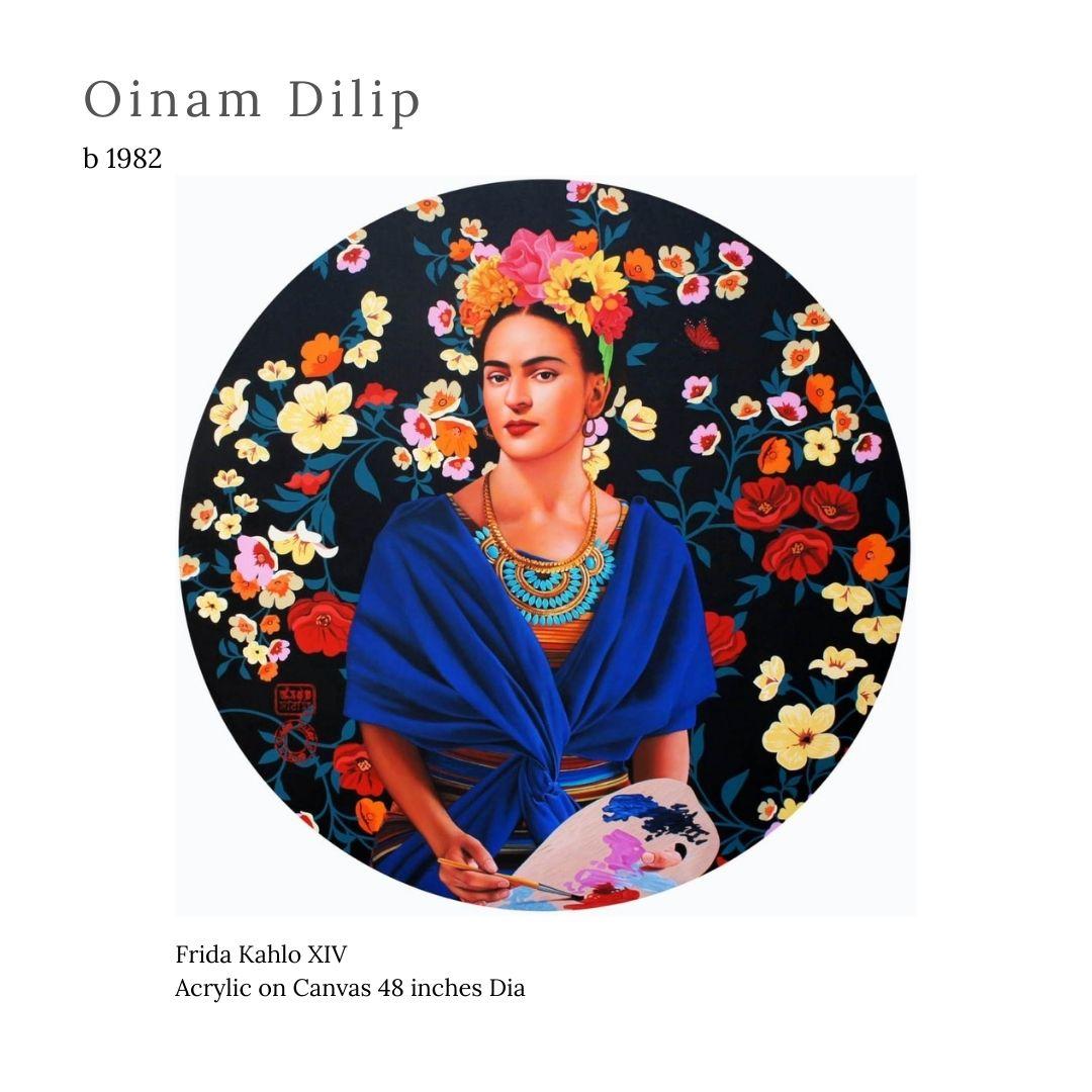 Oinam Dilip Figurative Painting - Frida Kahlo XIV, Acrylic on Canvas by Contemporary Artist "In Stock"