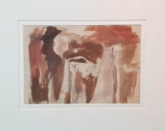 Moderner indischer Künstler, figurativ, Zeichnung, Aquarell auf Papier, „Auf Lager“