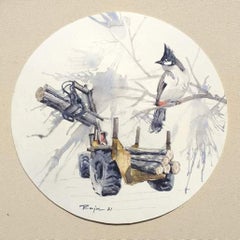 Sans titre, aquarelle sur papier d'un artiste contemporain, en stock