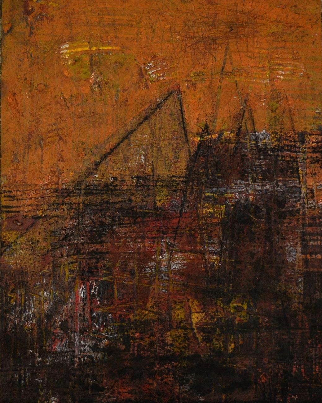 Melody of Spaces, Acrilico e carboncino su carta d'archivio di Contemporary-In Stock
