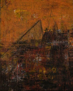 Melody of Spaces, Acrilico e carboncino su carta d'archivio di Contemporary-In Stock