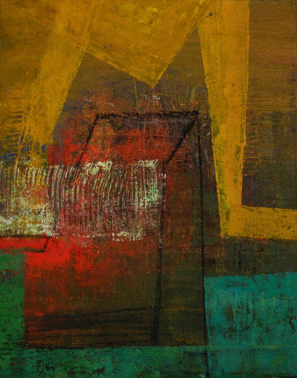 Rajib Bhattacharjee Abstract Painting - Melody of Spaces, Acrylic & Charcoal on Archival Paper by Contemporary-In Stock