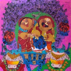 Bawa Biwi, Oil on Reverse Acrylic Sheet by Contemporary Artist "In Stock"