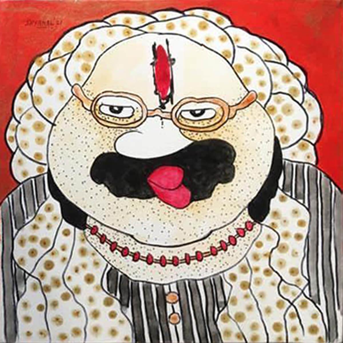 Bawa Biwi, Acrílico sobre lienzo (Conjunto de 2) por Artista Contemporáneo 