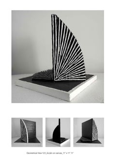 Sin título-123, Acrílico sobre lienzo, Blanco y Negro por Artista Contemporáneo "En Stock"