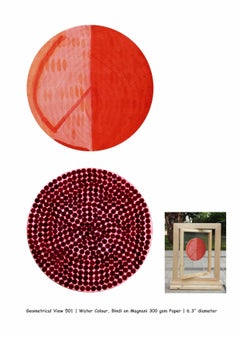 Vue géométrique-501, aquarelle, Bindi sur papier Magnani 300 g/m2 « En stock »