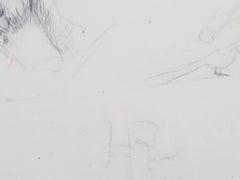 "Donkey with Blinders, " Pencil Drawing initialed by Hannah de Rothschild