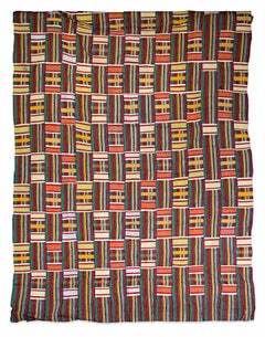 Vintage "Tribal Cloth, Ewe Ghana, " Cotton Weaving created circa 1950