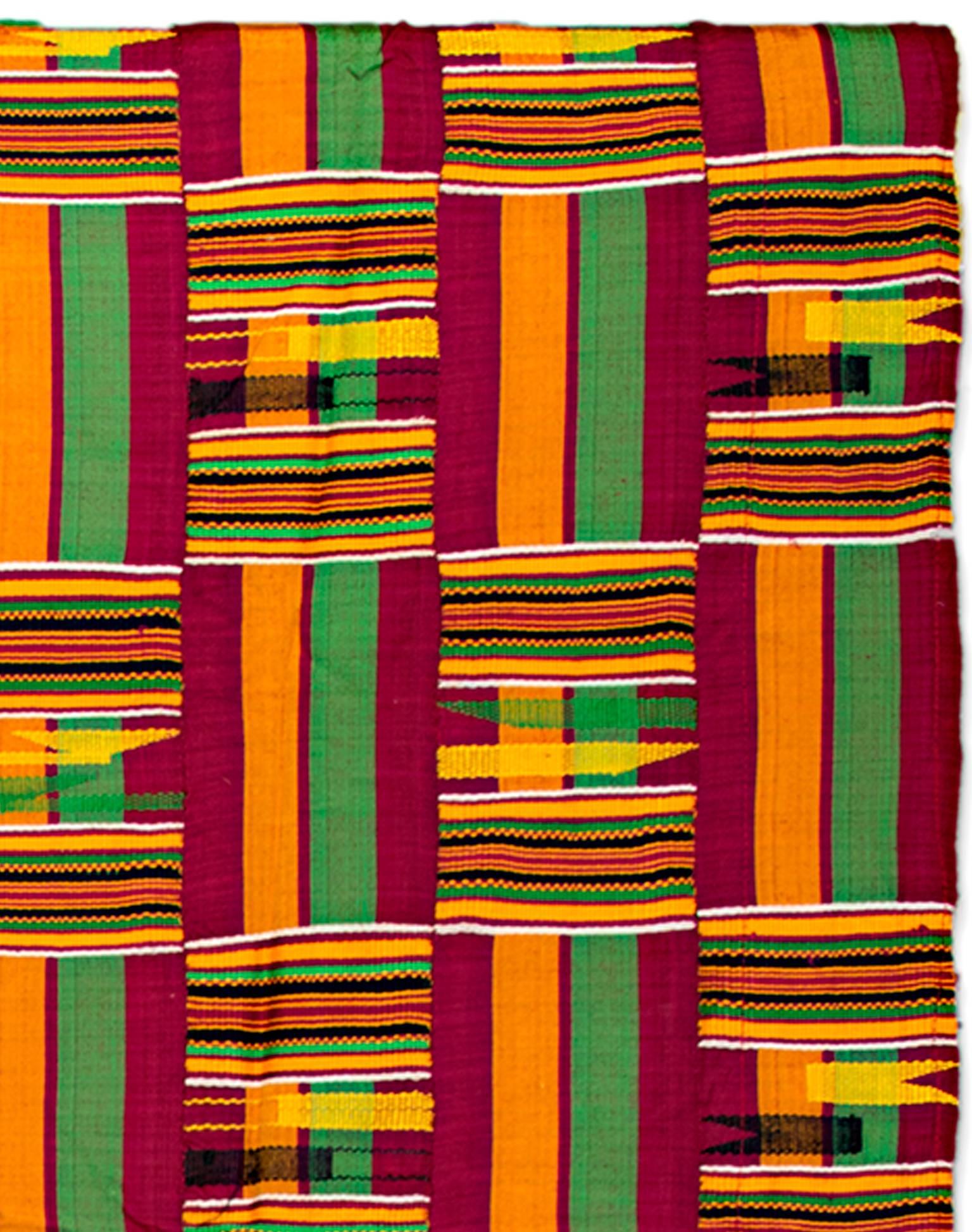 «ente Cloth Ashanti Tribe, Ghana », tissage de soie et de coton créé vers 1970 en vente 2