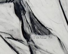"Nude, " Black & White Charcoal Figure Drawing Portrait signed by Estherly Allen