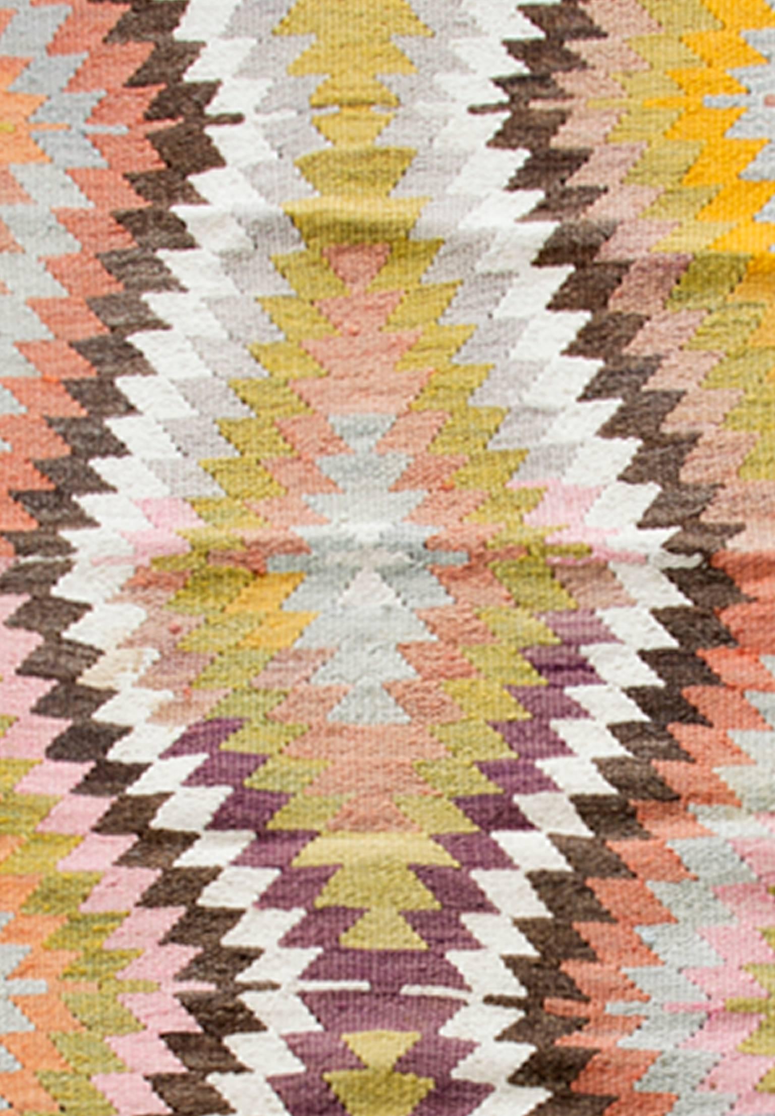 Kilim Rug Hand-woven design, under $4500 - Folk Art Art by Unknown