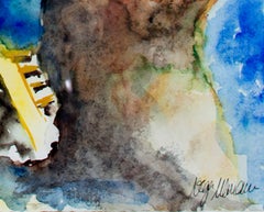 "House in Germany, " Original Multicolored Watercolor signed by Olga Ulmann