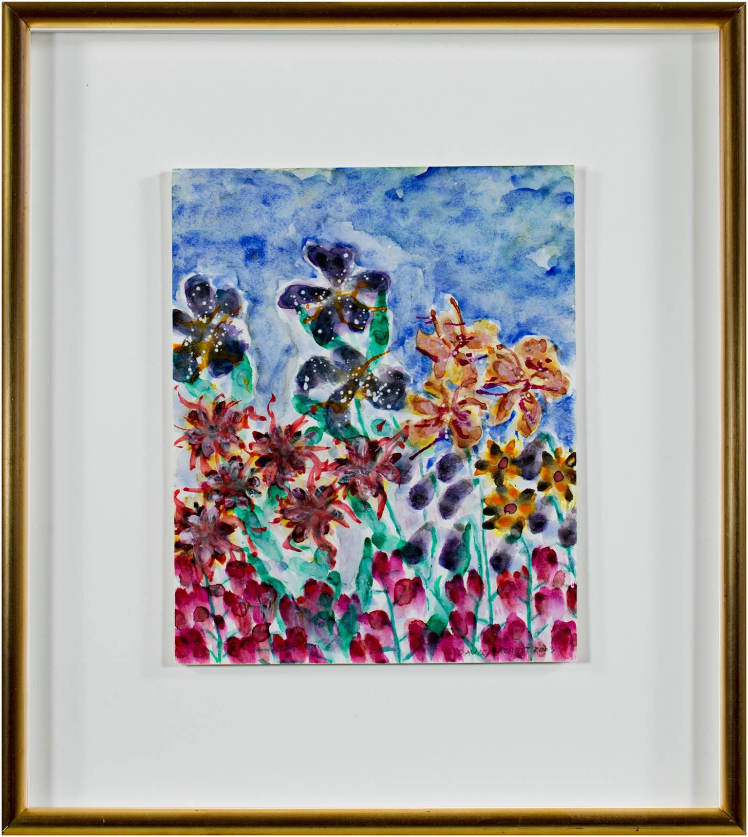 « Garden Gala Celebration », aquarelle originale de fleurs signée par David Barnett en vente 4
