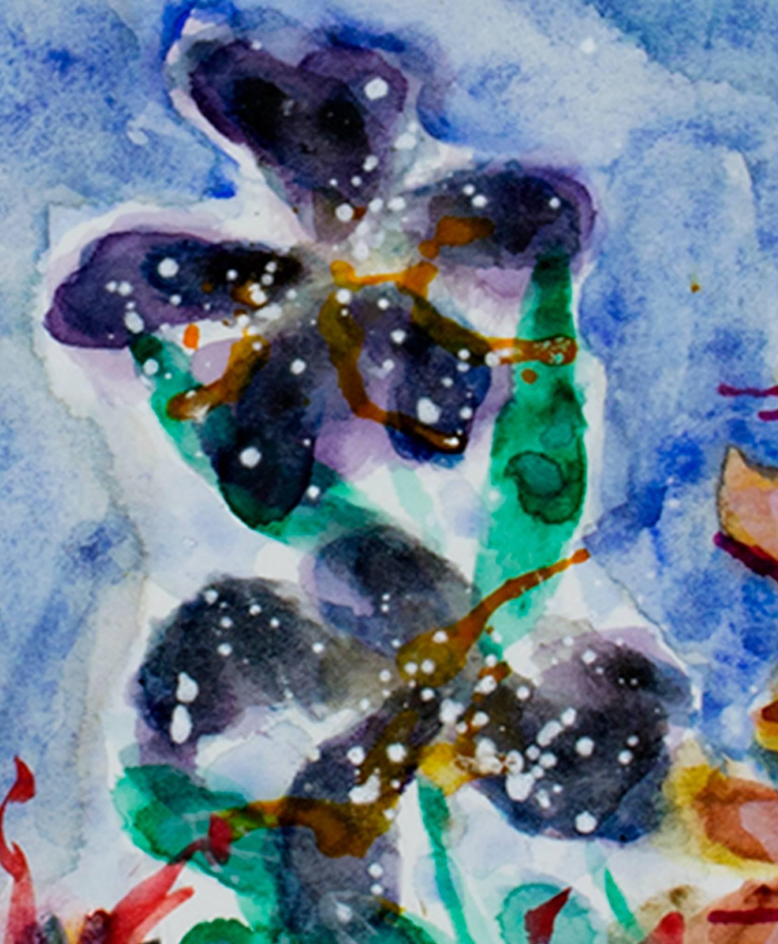« Garden Gala Celebration », aquarelle originale de fleurs signée par David Barnett en vente 3