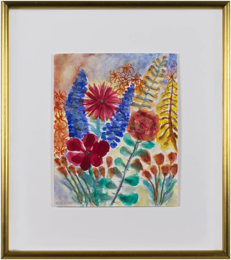 David "First Day of Spring," Original Watercolor with Flowers