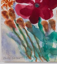 « First Day of Spring, » aquarelle originale avec fleurs signée par David Barnett