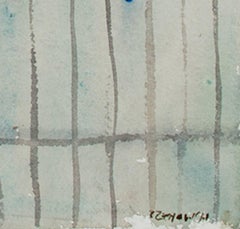 Contemporary female artist parrots animal cage watercolor painting signed