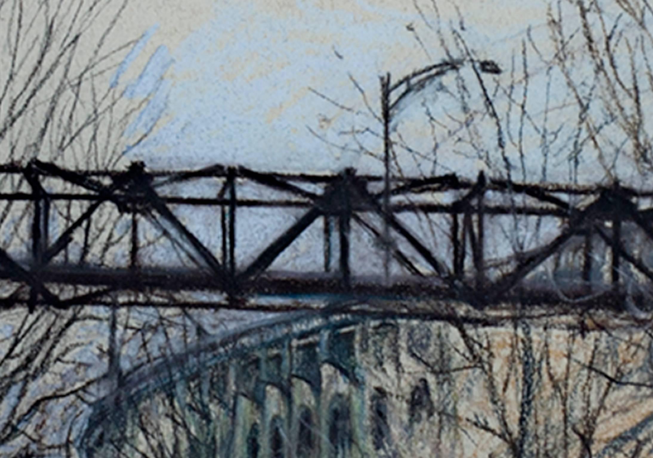 Pastel « Run-off Pipe, Million Dollar Bridge », signé au crayon par Alicia Czechowski en vente 3