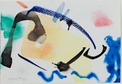 « Paysage avec dune de sable », aquarelle abstraite originale signée
