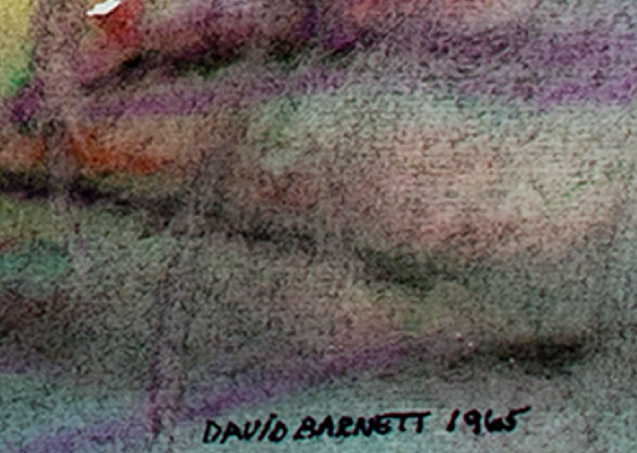 „Sunlit Shore“, Original Seascape, Aquarell, signiert von David Barnett im Angebot 1