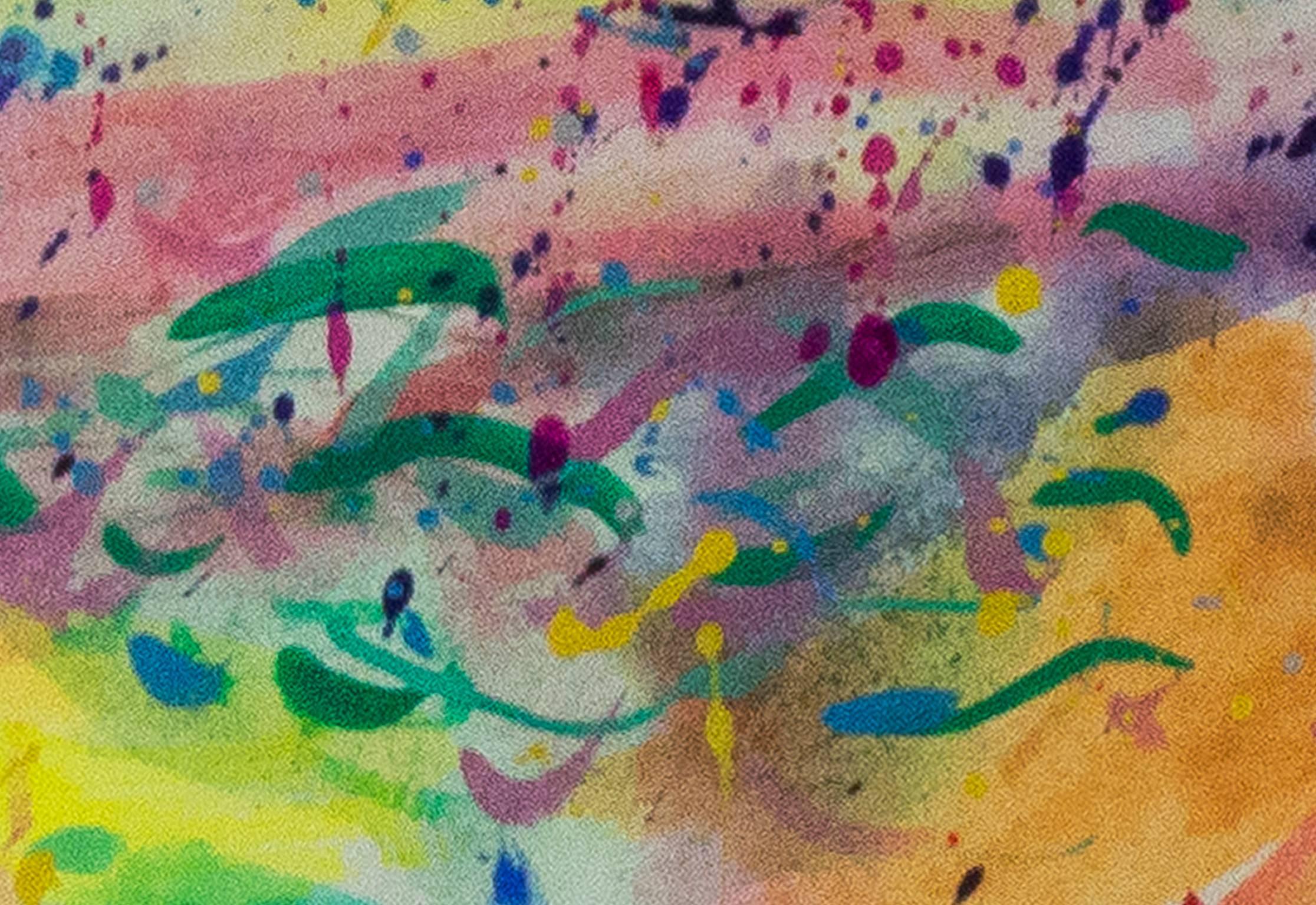 « Abstract with Grass and Poppies II, », paysage en techniques mixtes de David Barnett en vente 3
