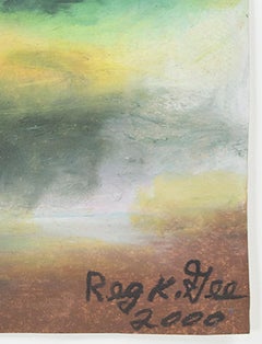 „Doubles“, expressionistische Ölpastell-Geschirrtasche, signiert von Reginald K. Gee