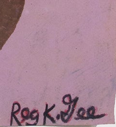 "Apartment B-10(Couple Sitting on Floor Watching TV)" signed by Reginald K. Gee