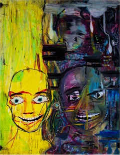 "Sal de la avenida", Pastel al óleo doble retrato firmado por Reginald K. Gee