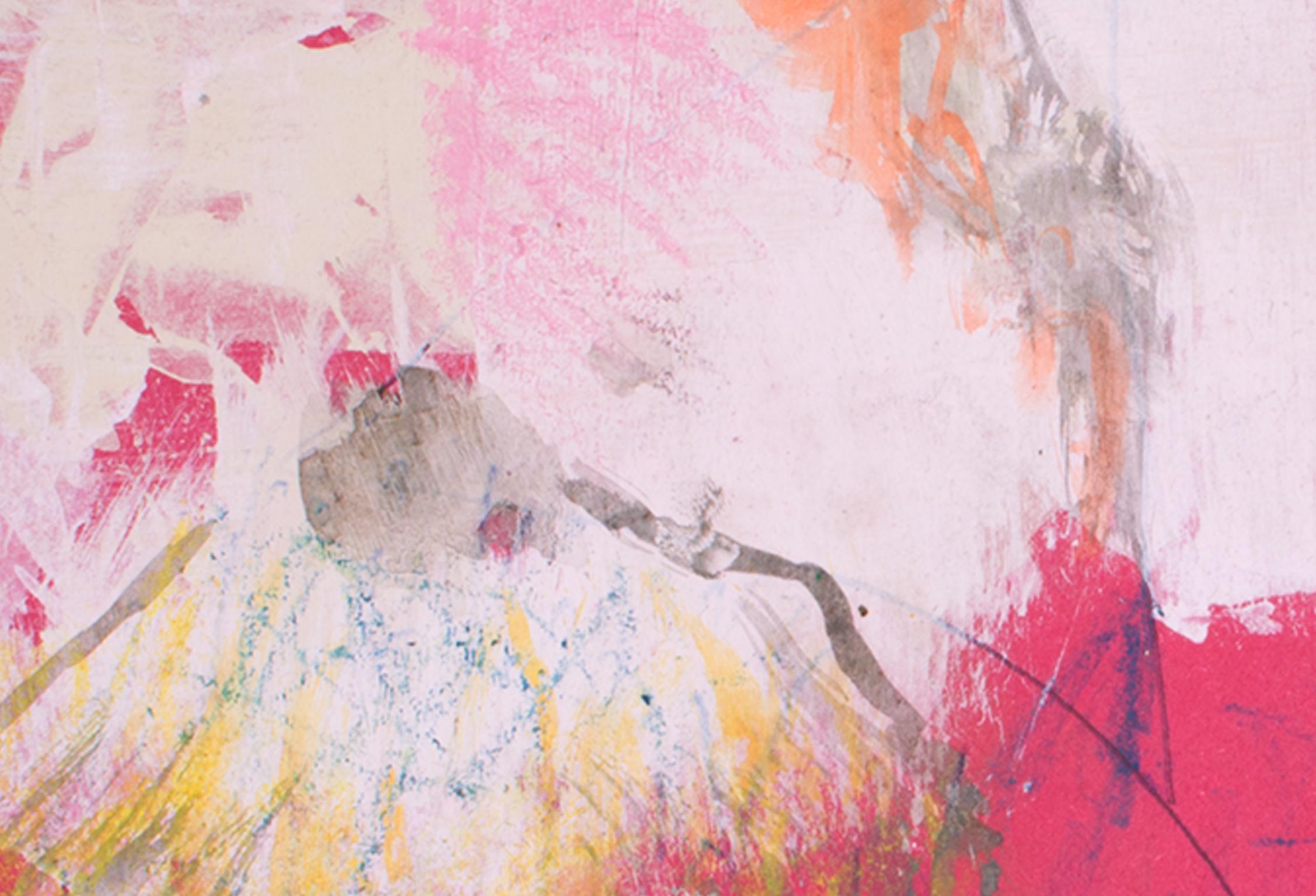 „Amay“, Öl-Pastell und Aquarell auf rotem Papier, signiert von Reginald K. Gee im Angebot 3