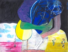 "California", Pastel al óleo sobre tabla de ilustración firmado por Reginald K. Gee