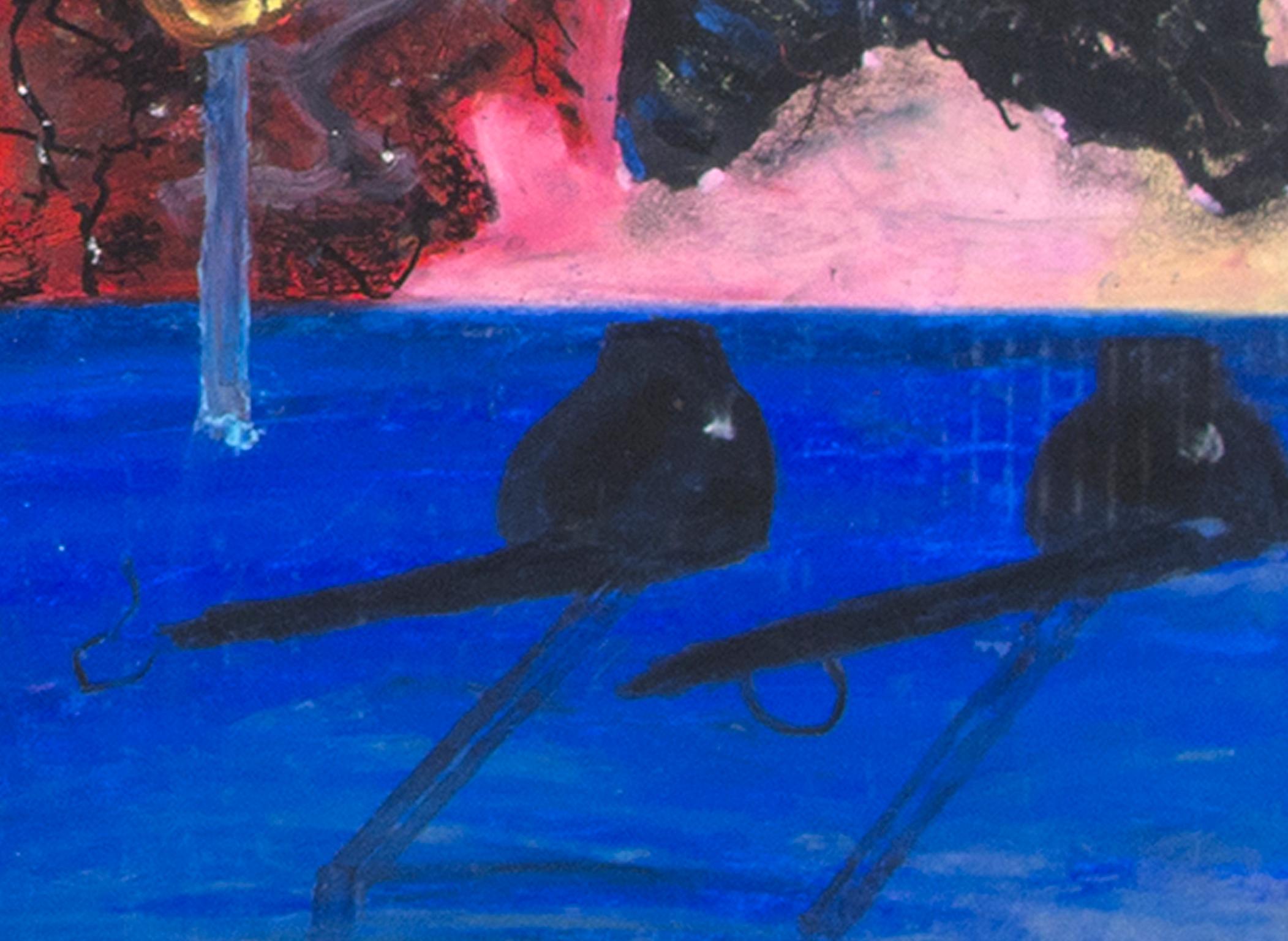 « Destruction of the Apple Juice Pool », pastel à l'huile signé par Reginald K. Gee en vente 4
