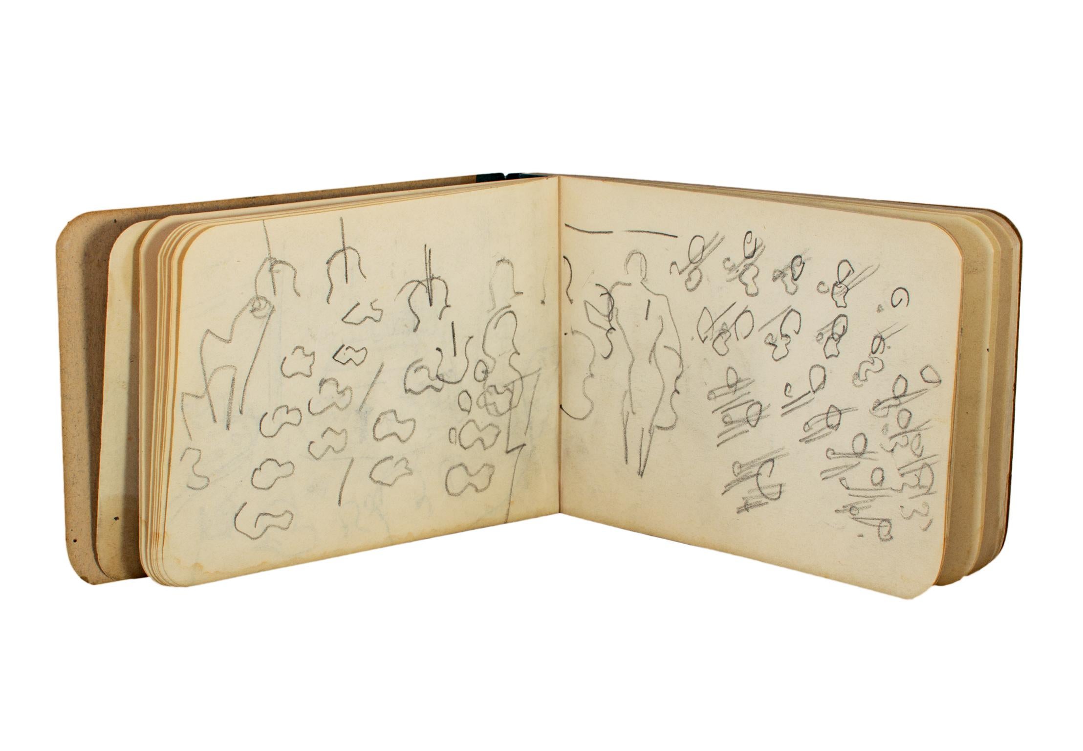 „“Das Orchester“, Skizzenbuch mit Graphitzeichnungen und Notizen von Raoul Dufy 2