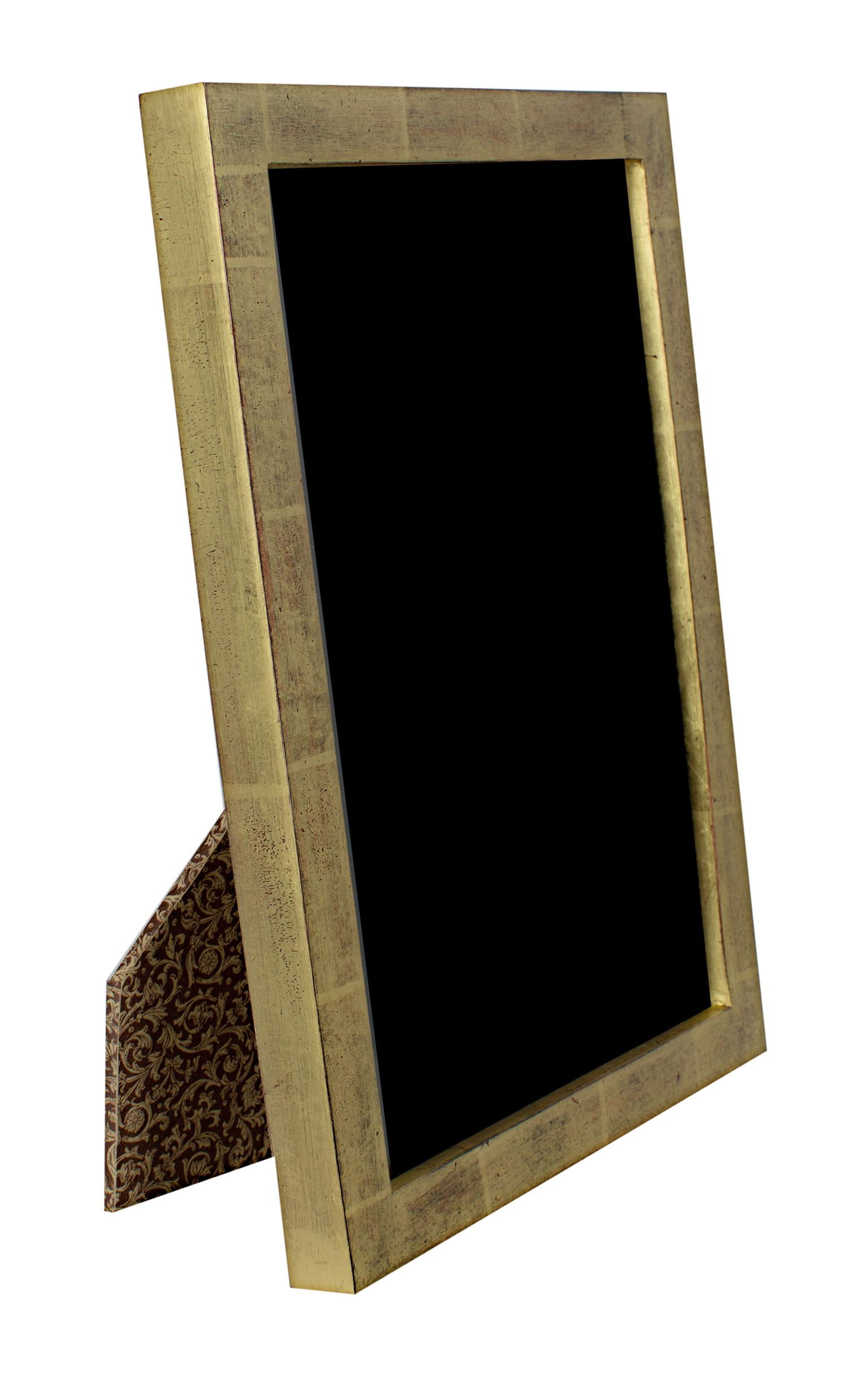 "Romanian Handmade Photo Frame, " 22K Gold Leaf & Wood 5 x 7 in Frame - Art by Unknown