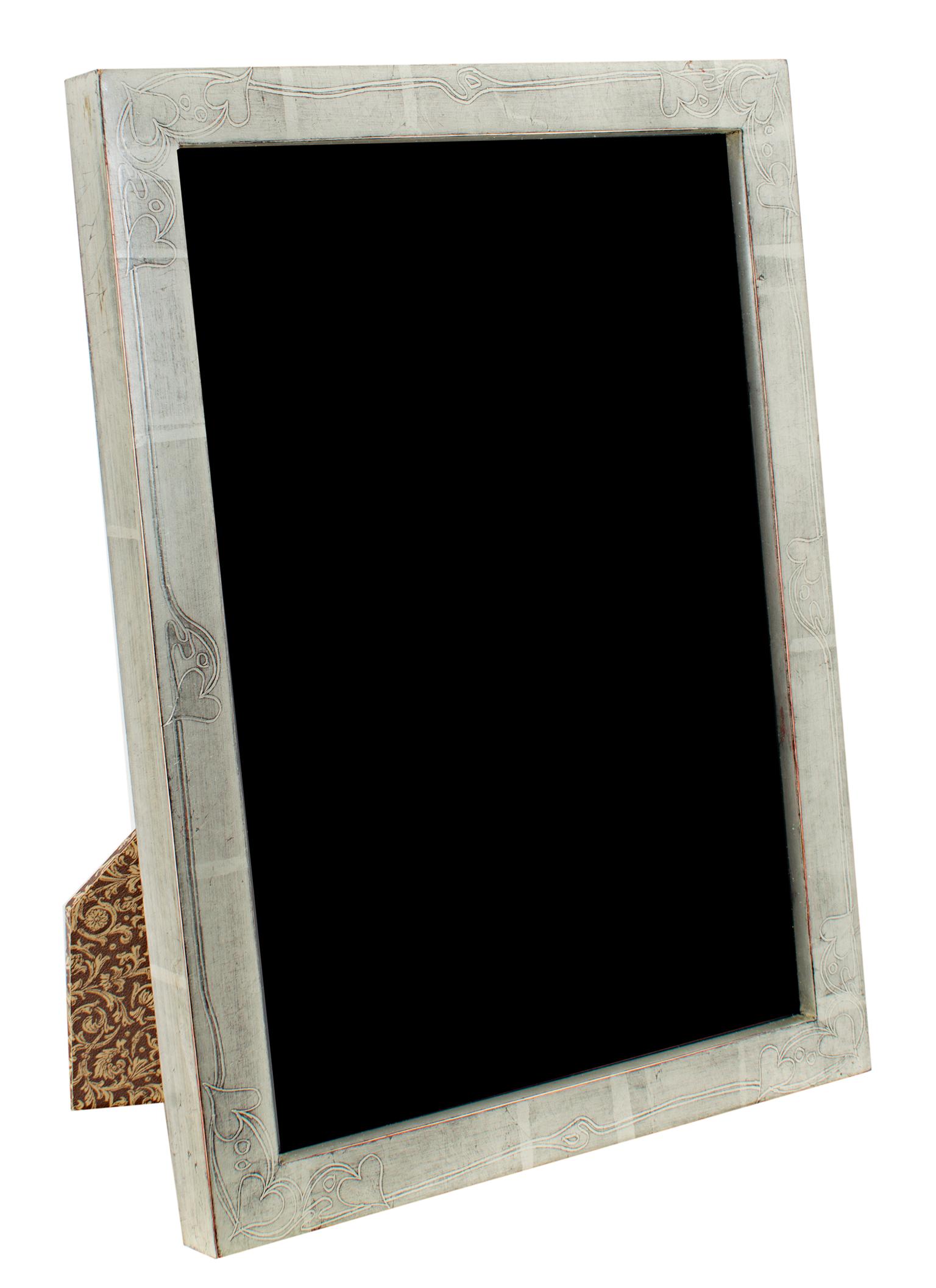 "Handmade Photo Frame, " 12K White Gold Leaf Wood 5 x 7 in Frame - Art by Unknown