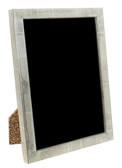 "Handmade Photo Frame," 12K White Gold Leaf Wood 5 x 7 in Frame