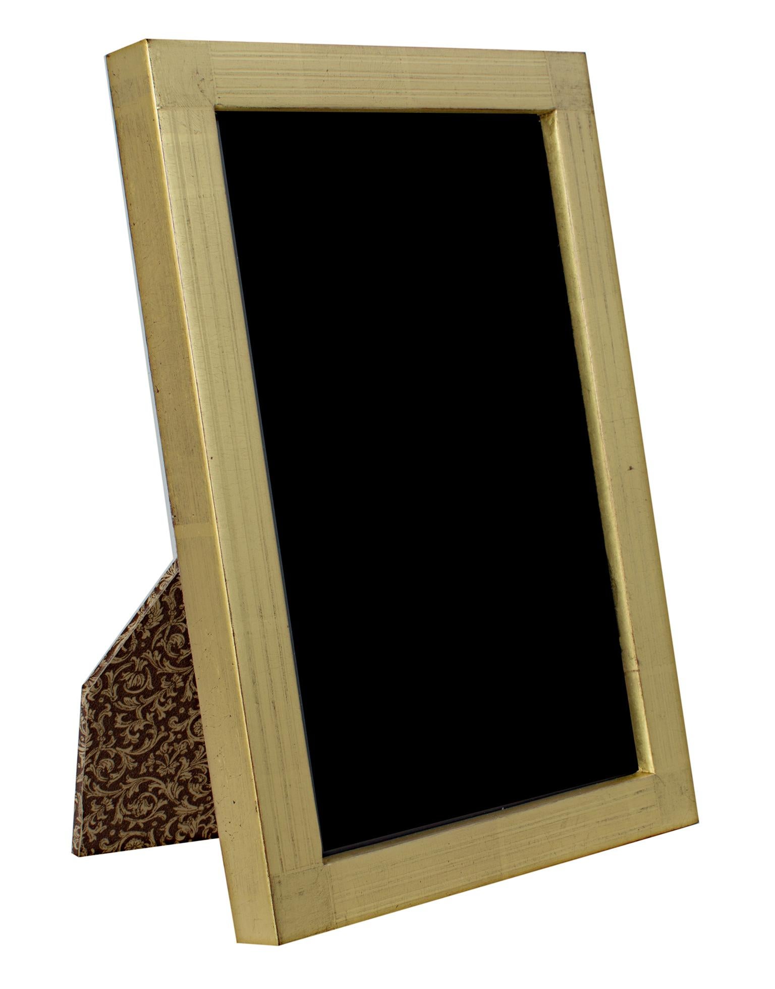 "Handmade 22K Gold Leaf Photo Frame, " Wood 4 x 6 in created in Romania