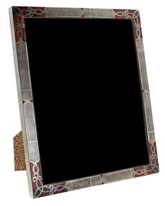 "Romanian Handmade Photo Frame, " 12K White Gold Leaf & Wood 8 x 10 in Frame